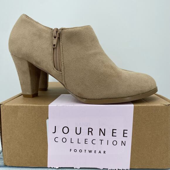 New Journee Collections Sanzi Women’s Ankle Boots Taupe Size 7WD - Picture 1 of 10